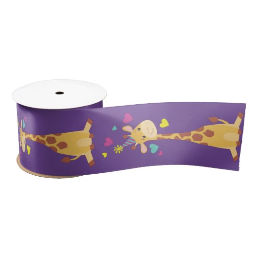 Giraffes - Birthday Party Cute Satijnen Lint (Spoel)