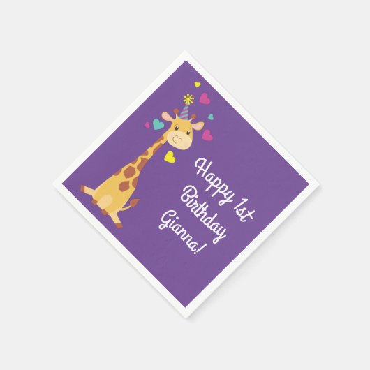 Giraffes - Birthday Party Cute Servet (Hoek)