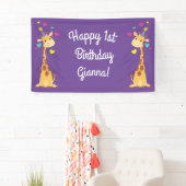 Giraffes - Birthday Party Cute Spandoek (Insitu)