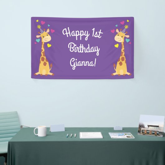 Giraffes - Birthday Party Cute Spandoek (Beurs)