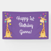 Giraffes - Birthday Party Cute Spandoek (Horizontaal)