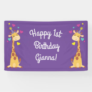 Giraffes - Birthday Party Cute Spandoek