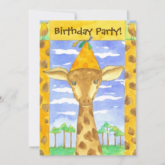 Giraffes - Birthday Party Invitation Kaart (Voorkant)