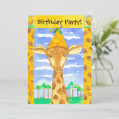 Giraffes - Birthday Party Invitation Kaart (Staand voorkant)
