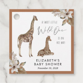 Giraffes Boho Waterverf Baby shower Dank u wel Bedankjes Labels
