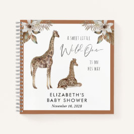 Giraffes Boho Waterverf Baby shower Guest Book Notitieboek