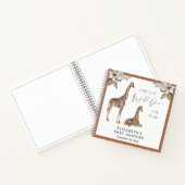 Giraffes Boho Waterverf Baby shower Guest Book Notitieboek (Binnen)