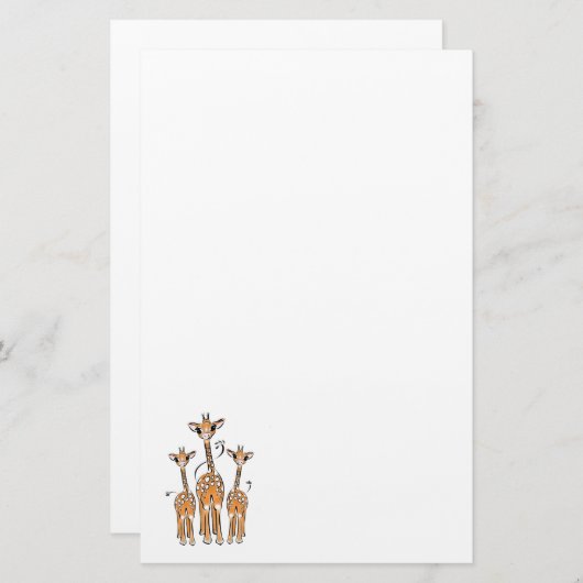 Giraffes Briefpapier (Voorkant / Achterkant)