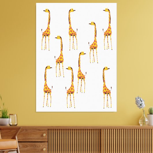Giraffes Canvas Afdruk (Insitu (Woonkamer))
