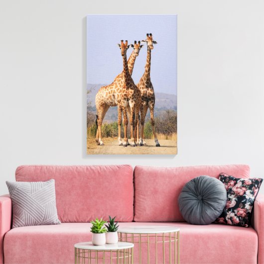 Giraffes Canvas Afdruk (Insitu (Woonkamer))