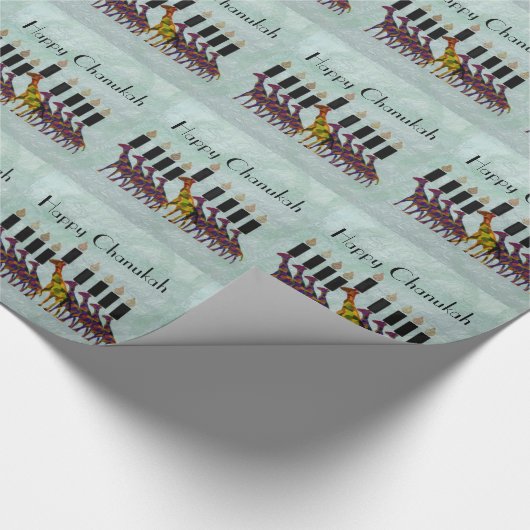 Giraffes Chanukah Menorah Cadeaupapier (Hoek)
