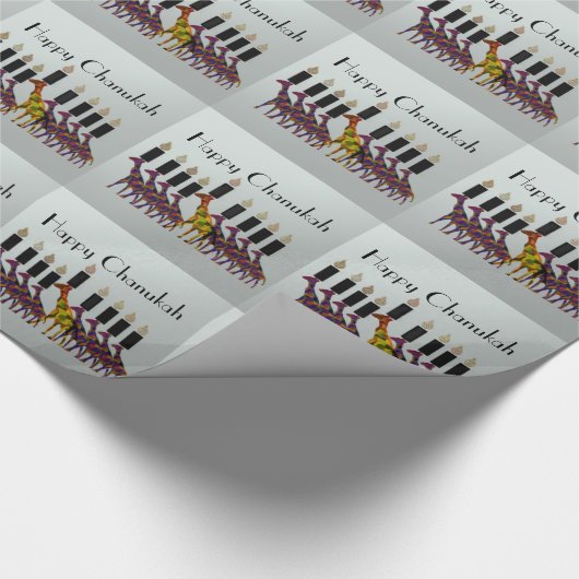 Giraffes Chanukah Menorah Cadeaupapier (Hoek)