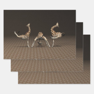 Giraffes dansen inpakpapier vel