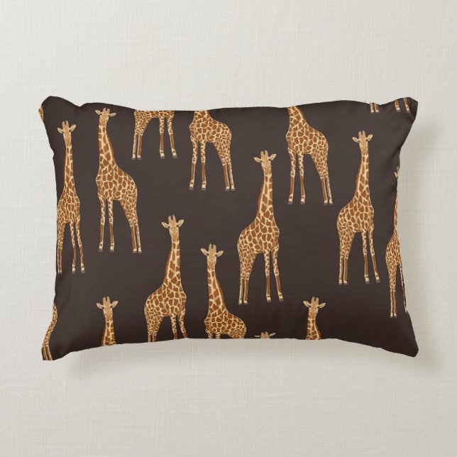 Giraffes Dark: Abstract  naadloos. Accent Kussen (Voorkant)