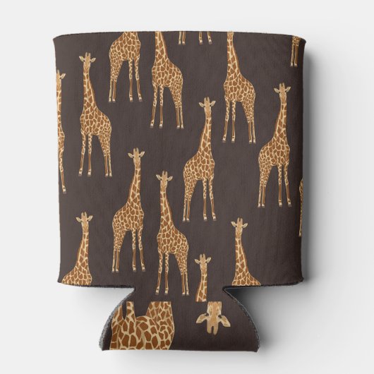 Giraffes Dark: Abstract naadloos. Blikjeskoeler (Achterkant)