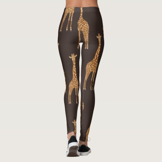 Giraffes Dark: Abstract  naadloos. Leggings (Achterkant)