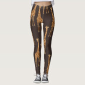 Giraffes Dark: Abstract  naadloos. Leggings (Voorkant)