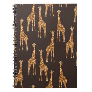 Giraffes Dark: Abstract  naadloos. Notitieboek