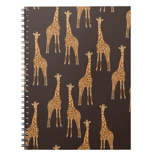 Giraffes Dark: Abstract  naadloos. Notitieboek (Voorkant)