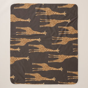 Giraffes Dark: Abstract  naadloos. Sherpa Deken