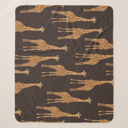 Giraffes Dark: Abstract naadloos. Sherpa Deken (Voorkant)
