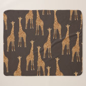 Giraffes Dark: Abstract naadloos. Sherpa Deken (Voorkant (horizontaal))