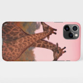 Giraffes die in Mopani bomen staan met roze lucht iPhone Hoesje (Achterkant horizontaal)