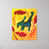 Giraffes die op reis zijn met kunst canvas afdruk (Voorkant)