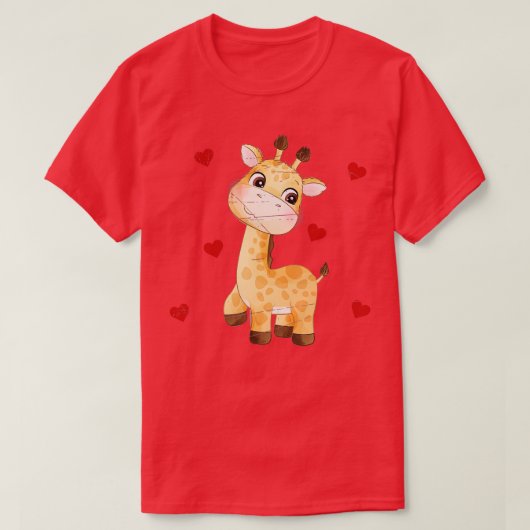 Giraffes dierentuin Valentijnsdag Gift Safari Gir T-shirt (Design voorkant)