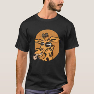 Giraffes Dierlijke  Giraffe Tongue Retro Giraf T-shirt
