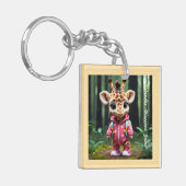 Giraffe's eerste ontsnapping sleutelhanger (Voorkant Links)