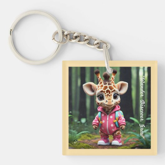 Giraffe's eerste ontsnapping sleutelhanger (Voorkant)