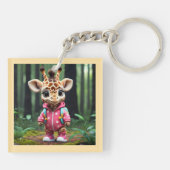 Giraffe's eerste ontsnapping sleutelhanger (Achterkant)