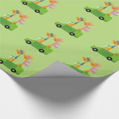 Giraffes en auto's cadeaupapier (Hoek)