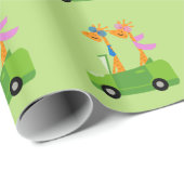 Giraffes en auto's cadeaupapier (Rol Hoek)