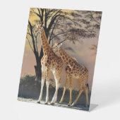 Giraffes en bomen Mok Reclamebord Met Voetstuk (Voorkant)