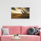 Giraffes en landschap canvas afdruk (Insitu (Woonkamer))