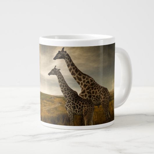 Giraffes en landschap grote koffiekop (Voorkant rechts)