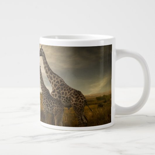 Giraffes en landschap grote koffiekop (Rechts)