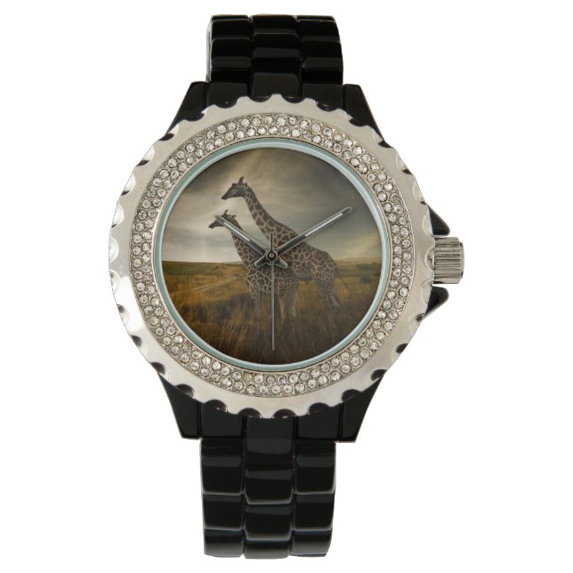 Giraffes en landschap horloge (Voorkant)
