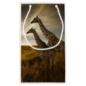 Giraffes en landschap klein cadeauzakje (Achterkant)