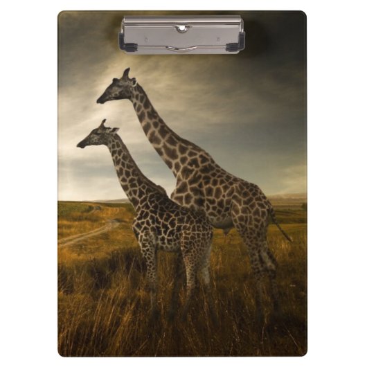 Giraffes en landschap klembord (Voorkant)