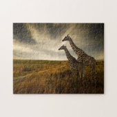 Giraffes en landschap legpuzzel (Horizontaal)