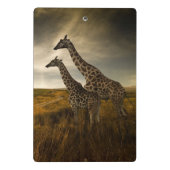Giraffes en landschap mini klembord (Achterkant)