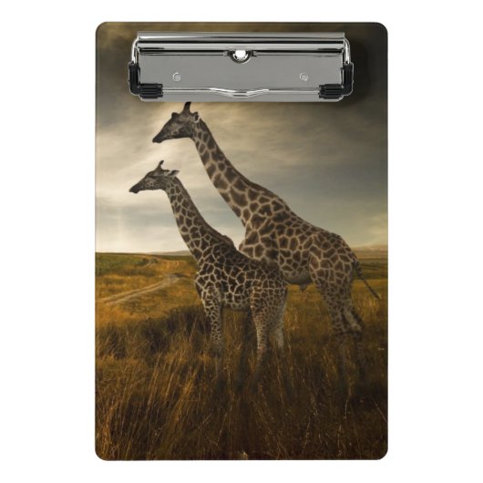 Giraffes en landschap mini klembord (Voorkant)