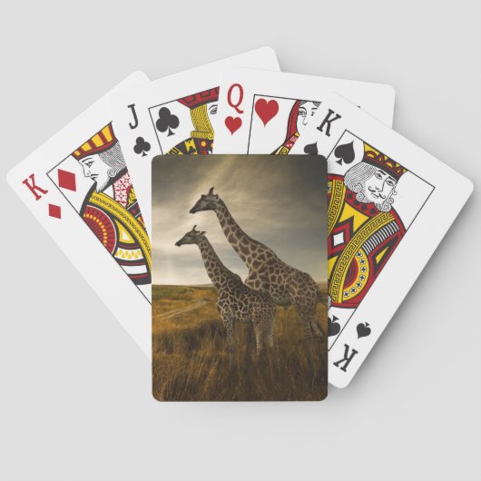 Giraffes en landschap pokerkaarten (Achterkant)