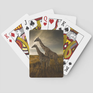 Giraffes en landschap speelkaarten