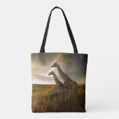 Giraffes en landschap tote bag (Achterkant)