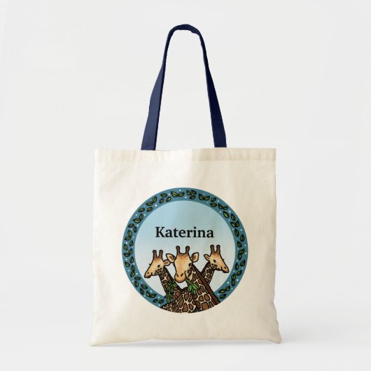 Giraffes en Laurel, voeg Jouw naam toe Tote Bag (Voorkant)