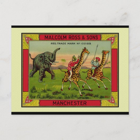 Giraffes en olifanten briefkaart (Voorkant)